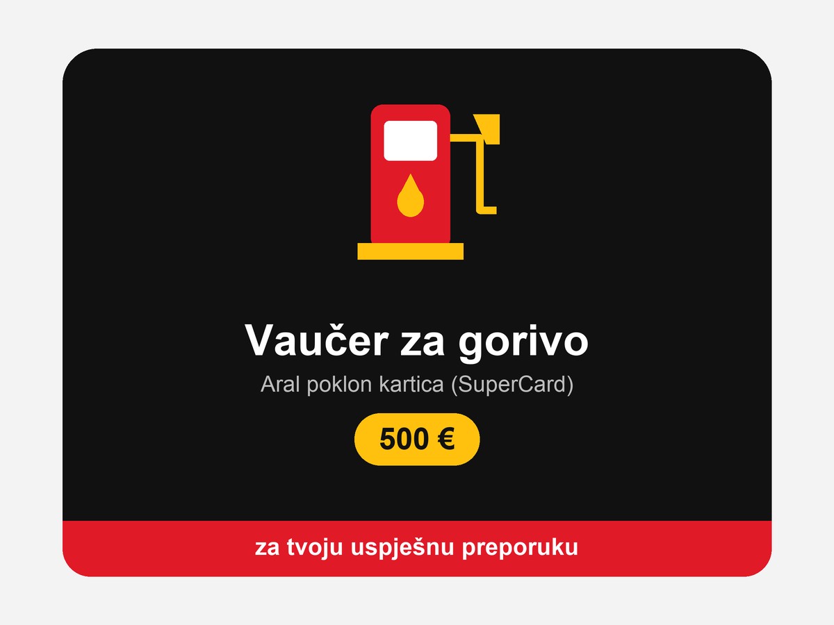 Vaučer za gorivo 500 €
