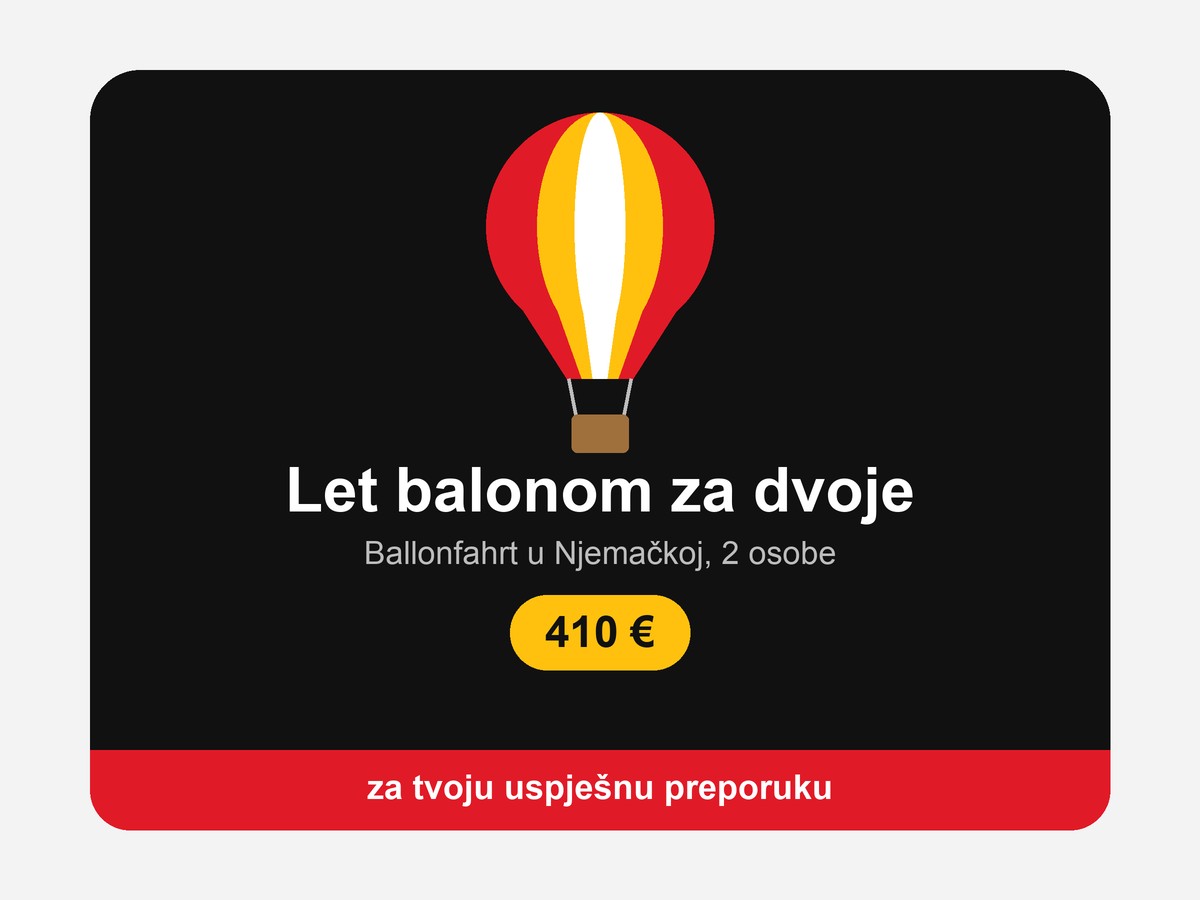 Vaučer za let balonom za dvoje (410 €)